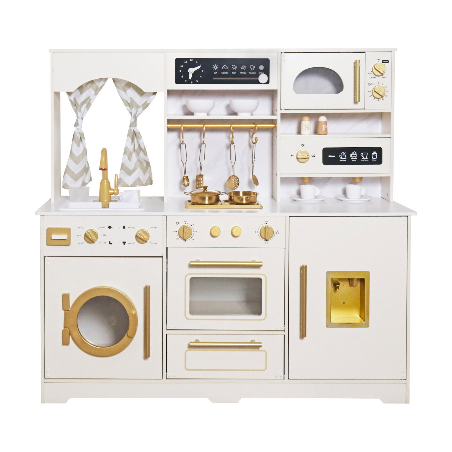 Интерактивна детска дървена кухня с аксесоари
