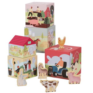 Дървен конструктор Ферма, 10 части