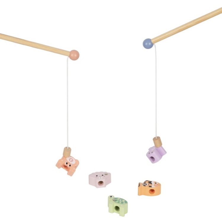 Дървена игра за развитие на моторика Рибки 5в1