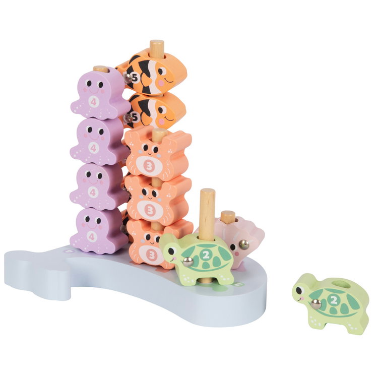 Дървена игра за развитие на моторика Рибки 5в1