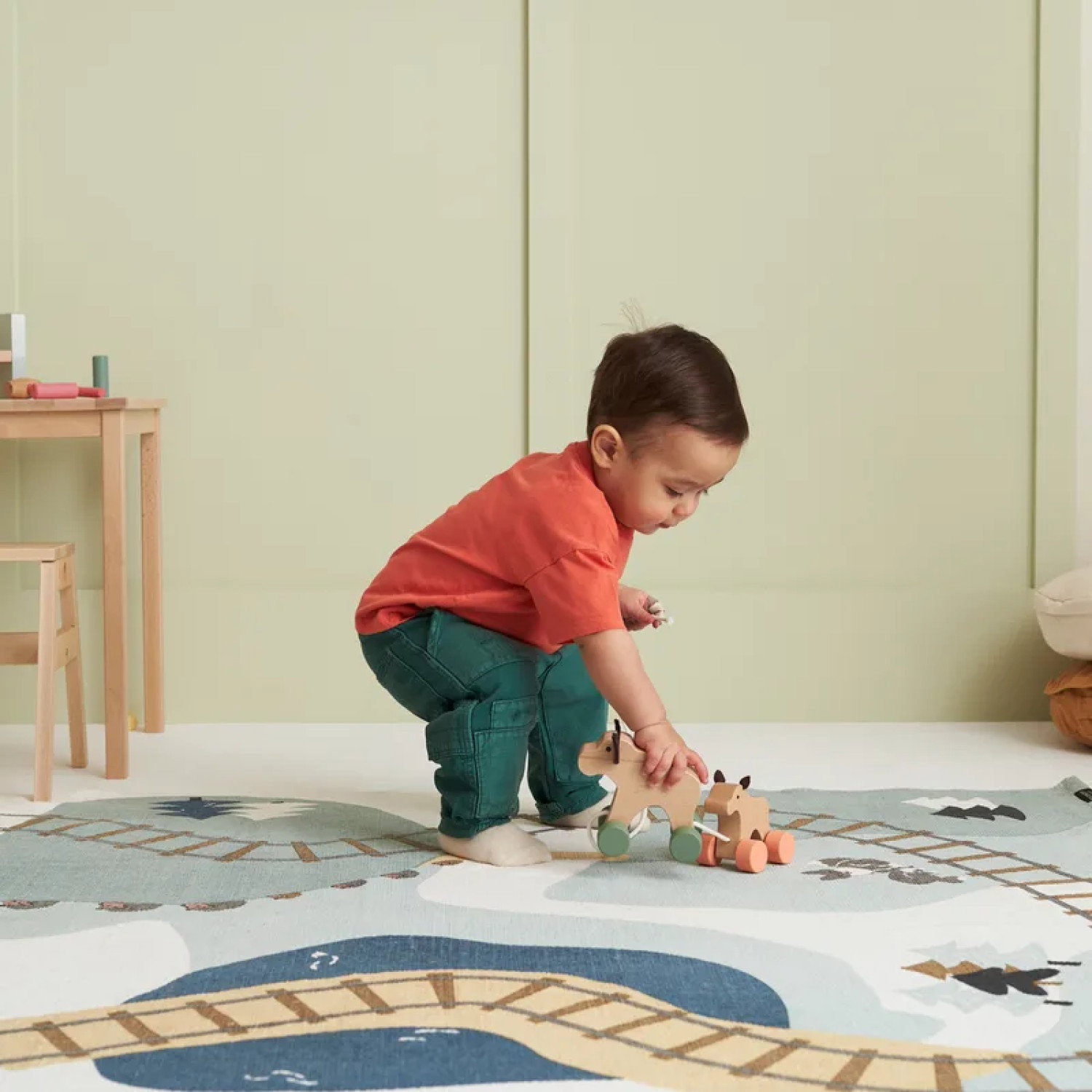 Дървена ирачка за дърпане Лосове