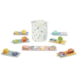 Дървена игра 2 в 1 Докосни и Намери Фермата