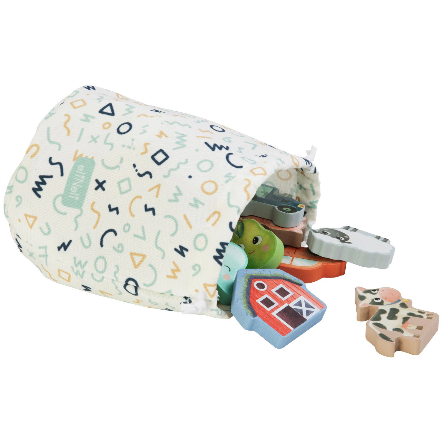 Дървена игра 2 в 1 Докосни и Намери Фермата