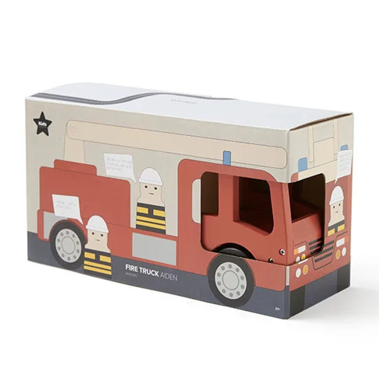 Дървена пожарна кола с фигурки