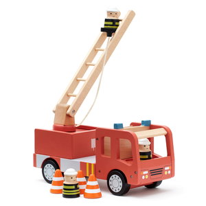 Дървена пожарна кола с фигурки