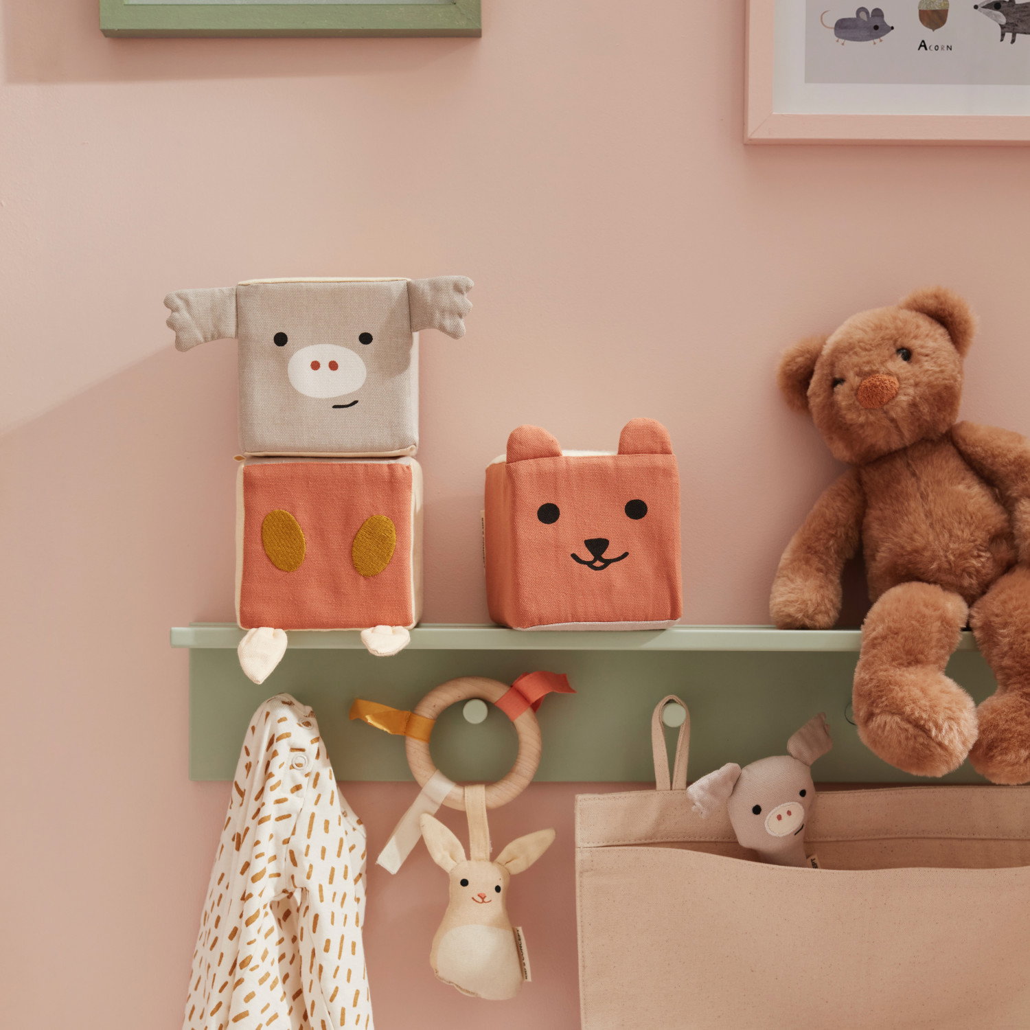 Комплект текстилни бебешки кубчета