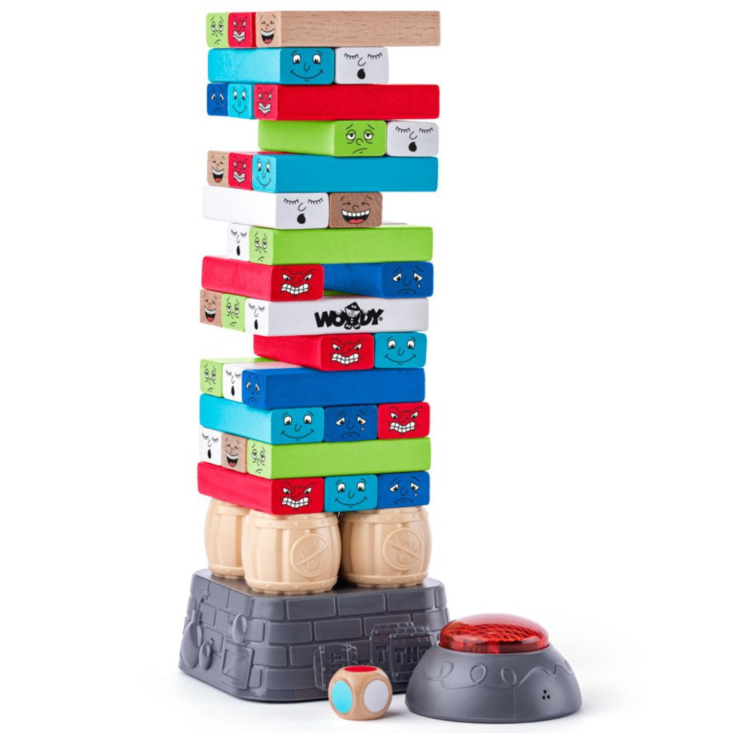 Дървена цветна кула Дженга с Таймер