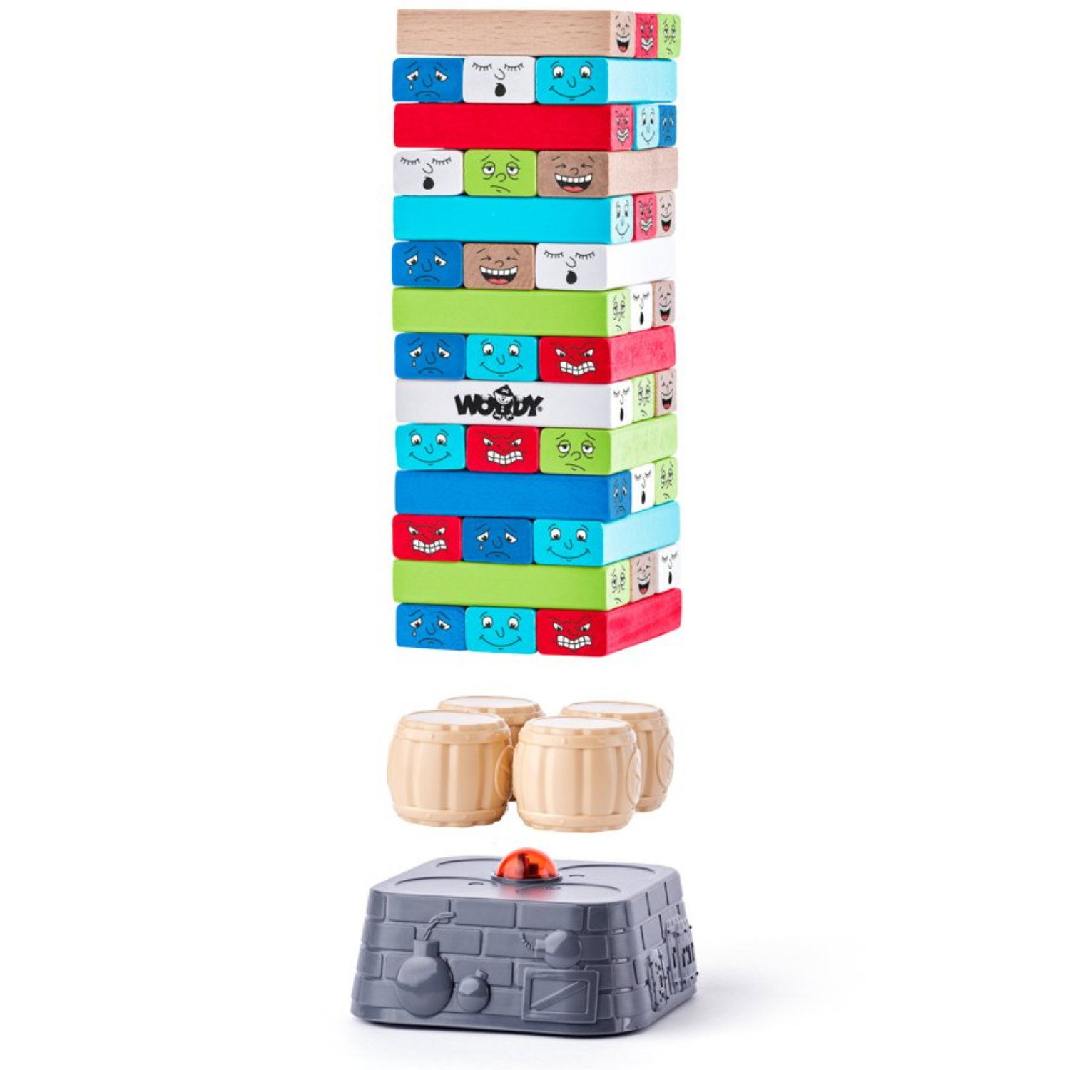 Дървена цветна кула Дженга с Таймер