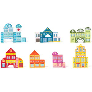 Дървен конструктор Големият град, 115 части