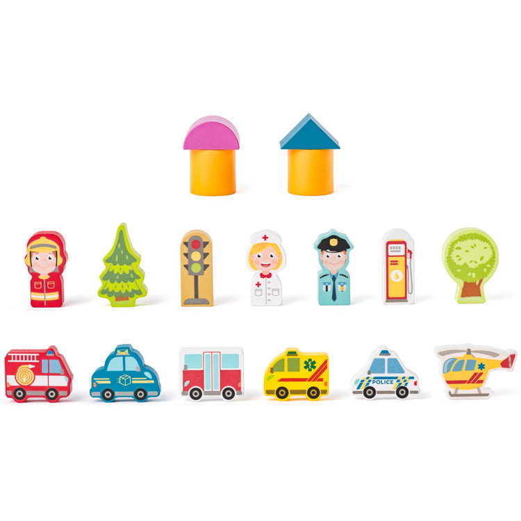 Дървен конструктор Големият град, 115 части