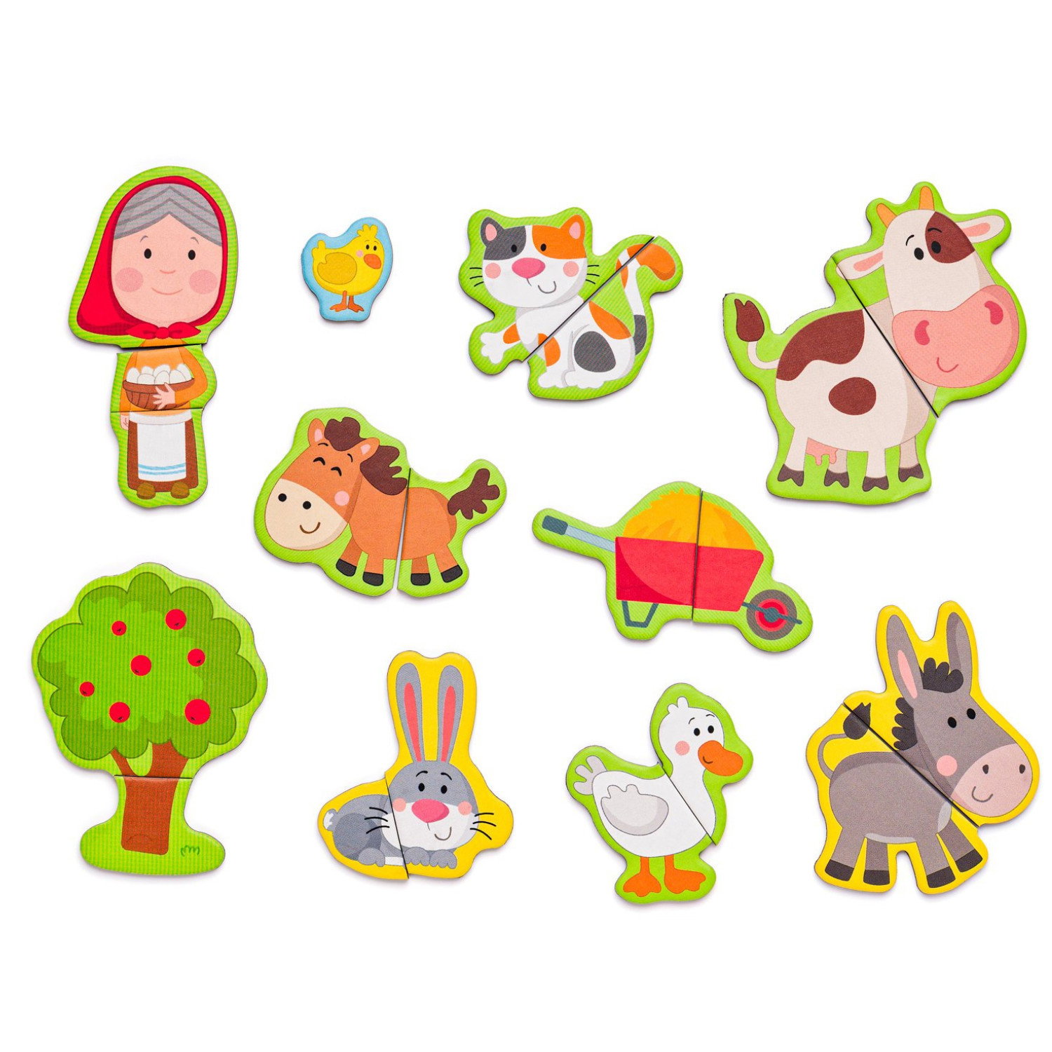 Магнитен пъзел в дървена кутия Ферма