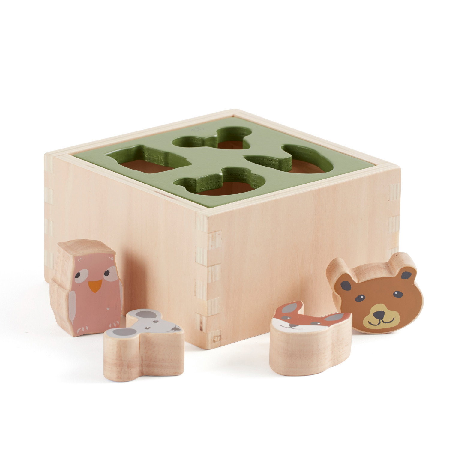 Дървена кутия - сортер Диви животни