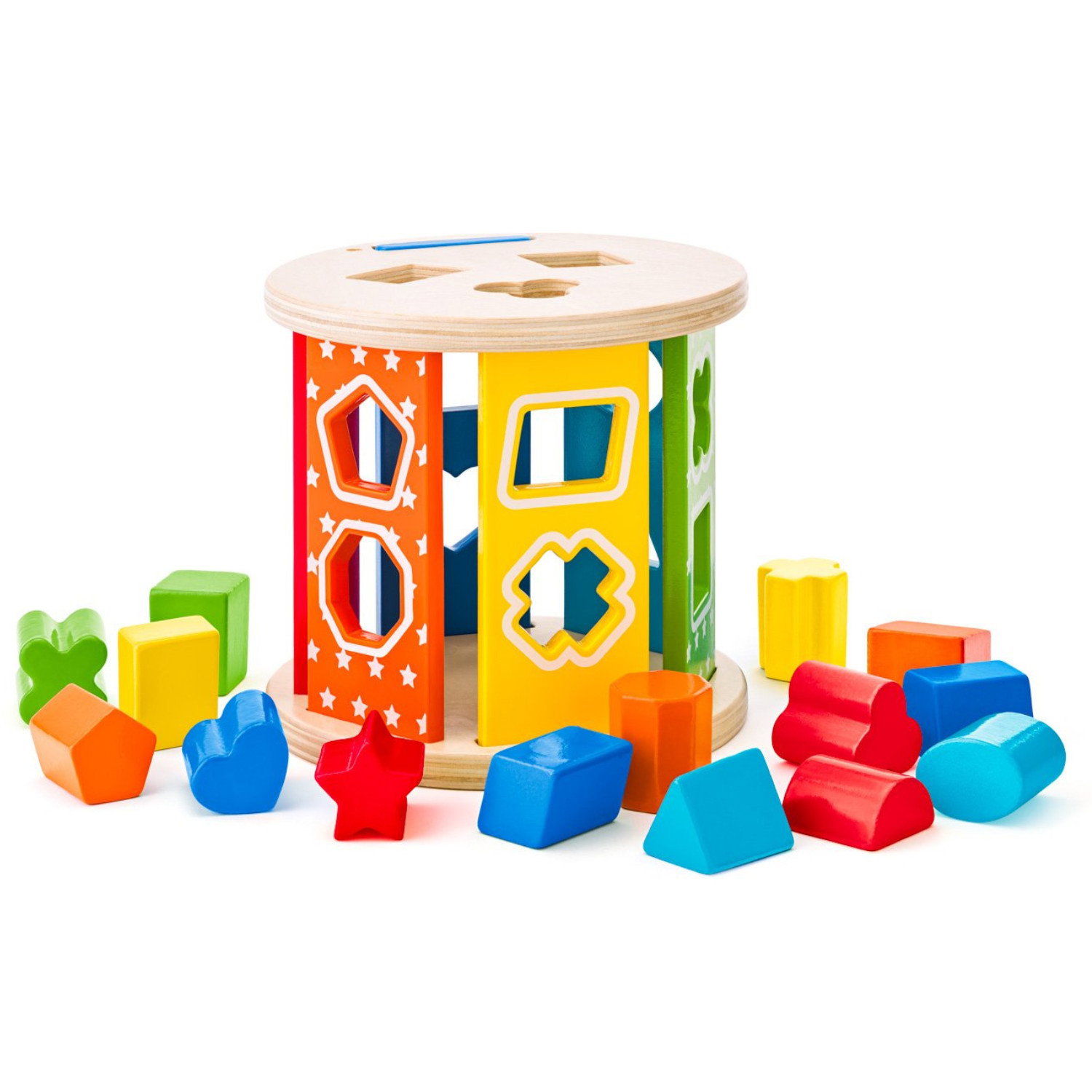 Дървен кръгъл сортер