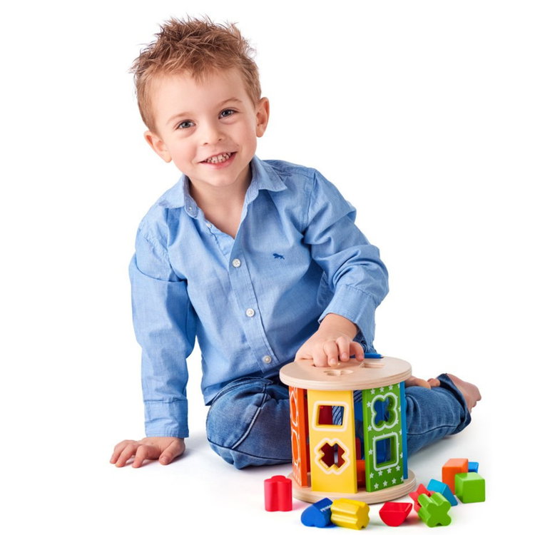 Дървен кръгъл сортер