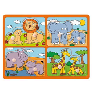 Дървен пъзел, Африканските животни  и техните малки