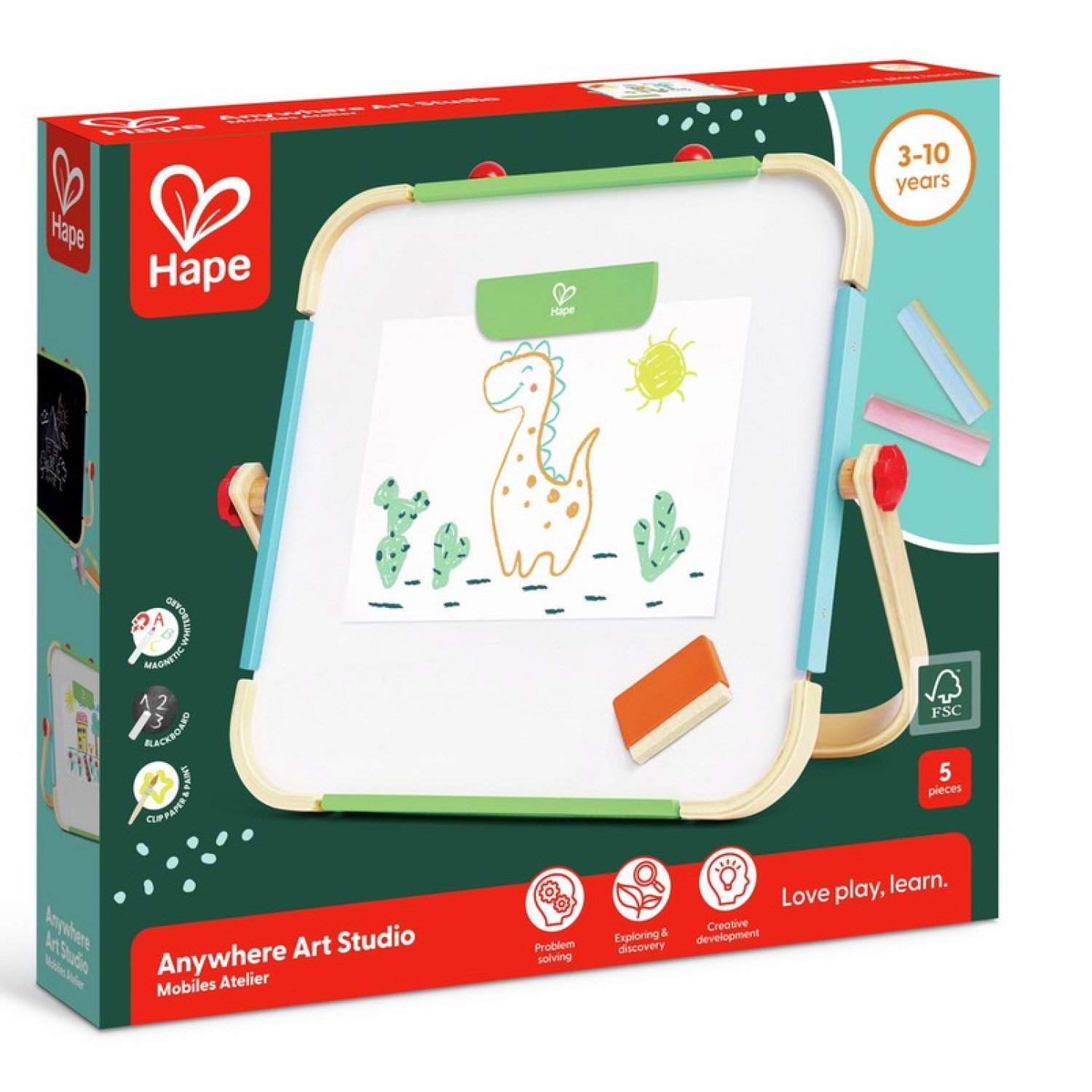 Дървена двустранна дъска Арт студио, Hape