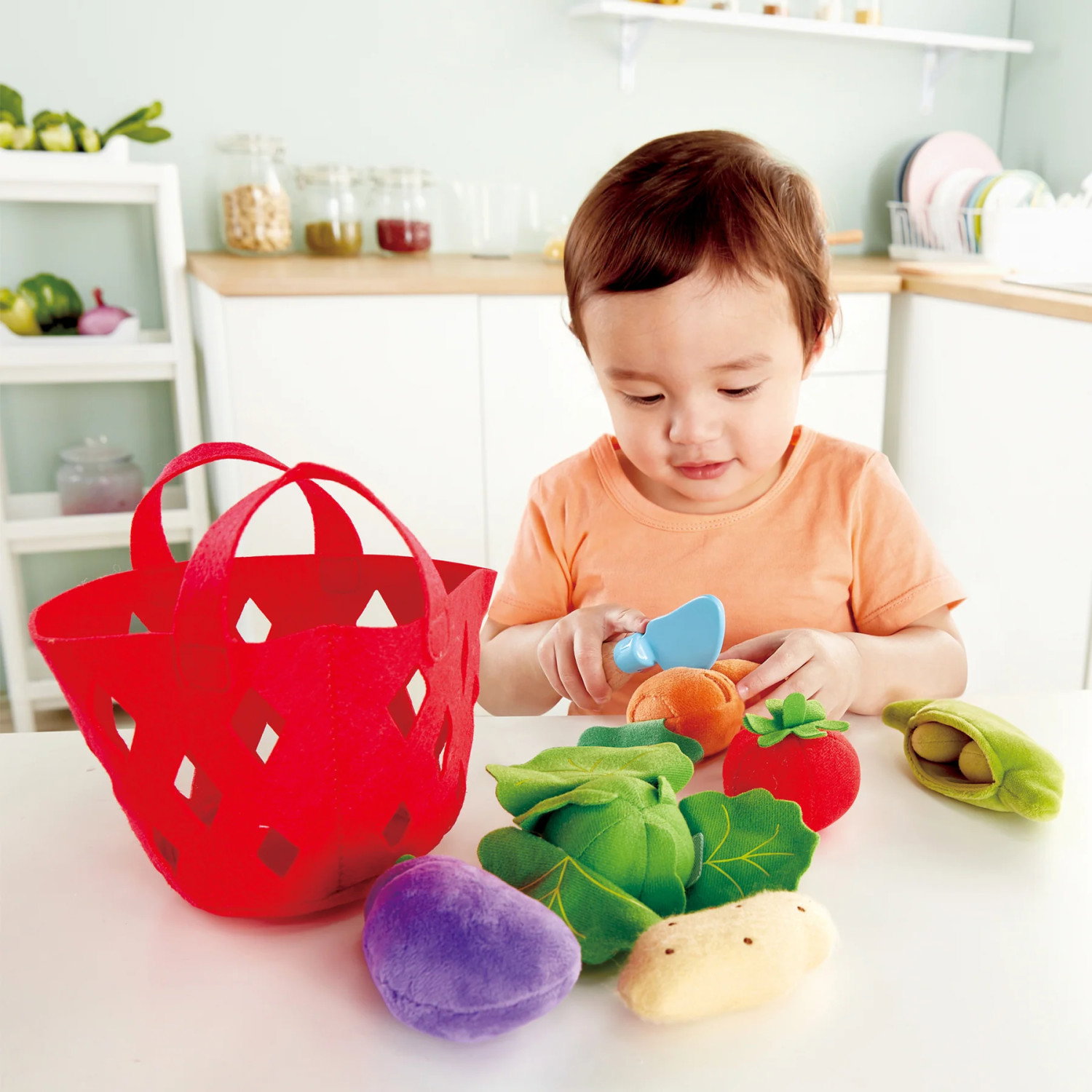 Комплект меки зеленчуци в кошница, Hape
