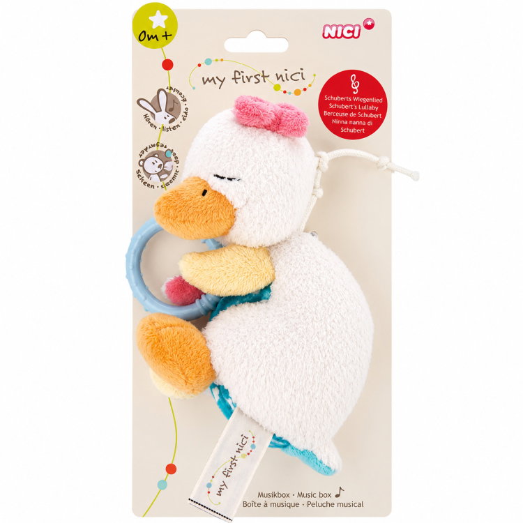 Музикалната мека бебешка играчка Гъска NICI