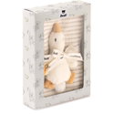 Gilda goose grip toy with rattle and burp cloth gift set