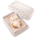 Gilda goose grip toy with rattle and burp cloth gift set