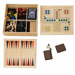 Дървен комплект класически настолни игри