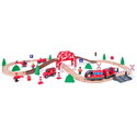 Дървен влак с релси Пожарникари, 60 части