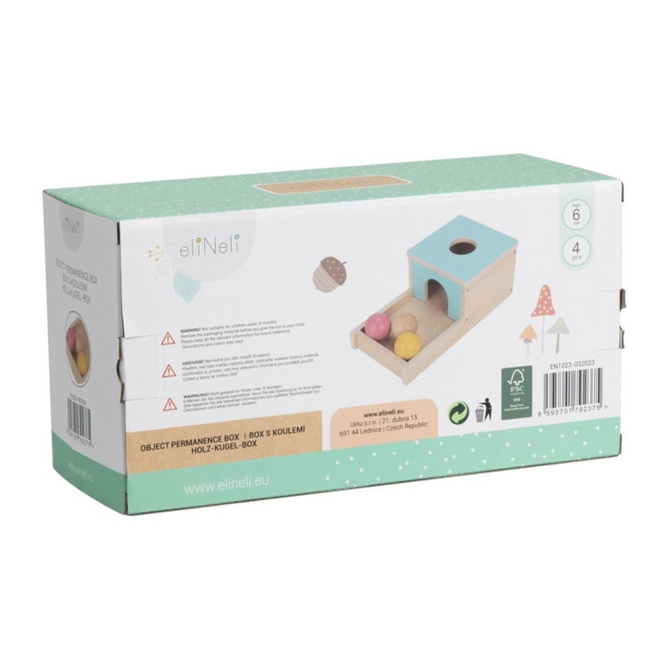 Дървена кутия с топчета
