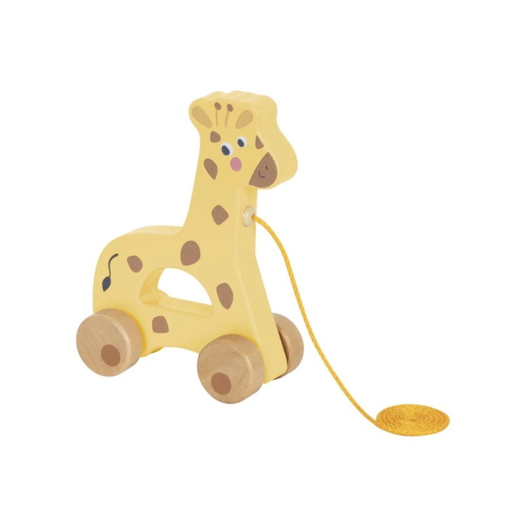 Дървена играчка за дърпане Жираф
