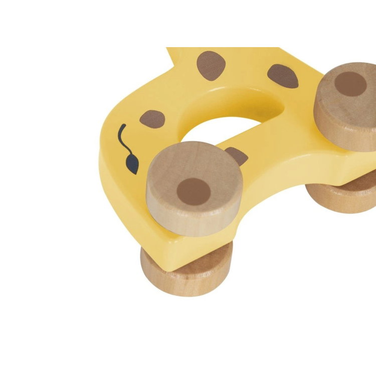 Дървена играчка за дърпане Жираф