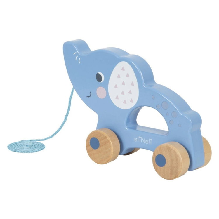 Дървена играчка за дърпане Слон