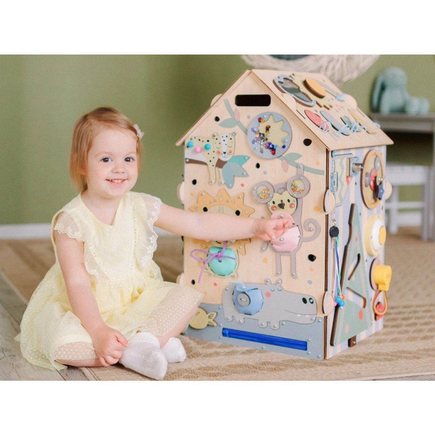 Образователна Къщичка с LED осветление ZOO пастел